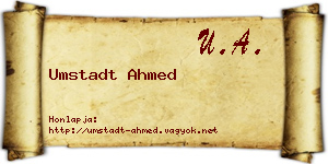 Umstadt Ahmed névjegykártya